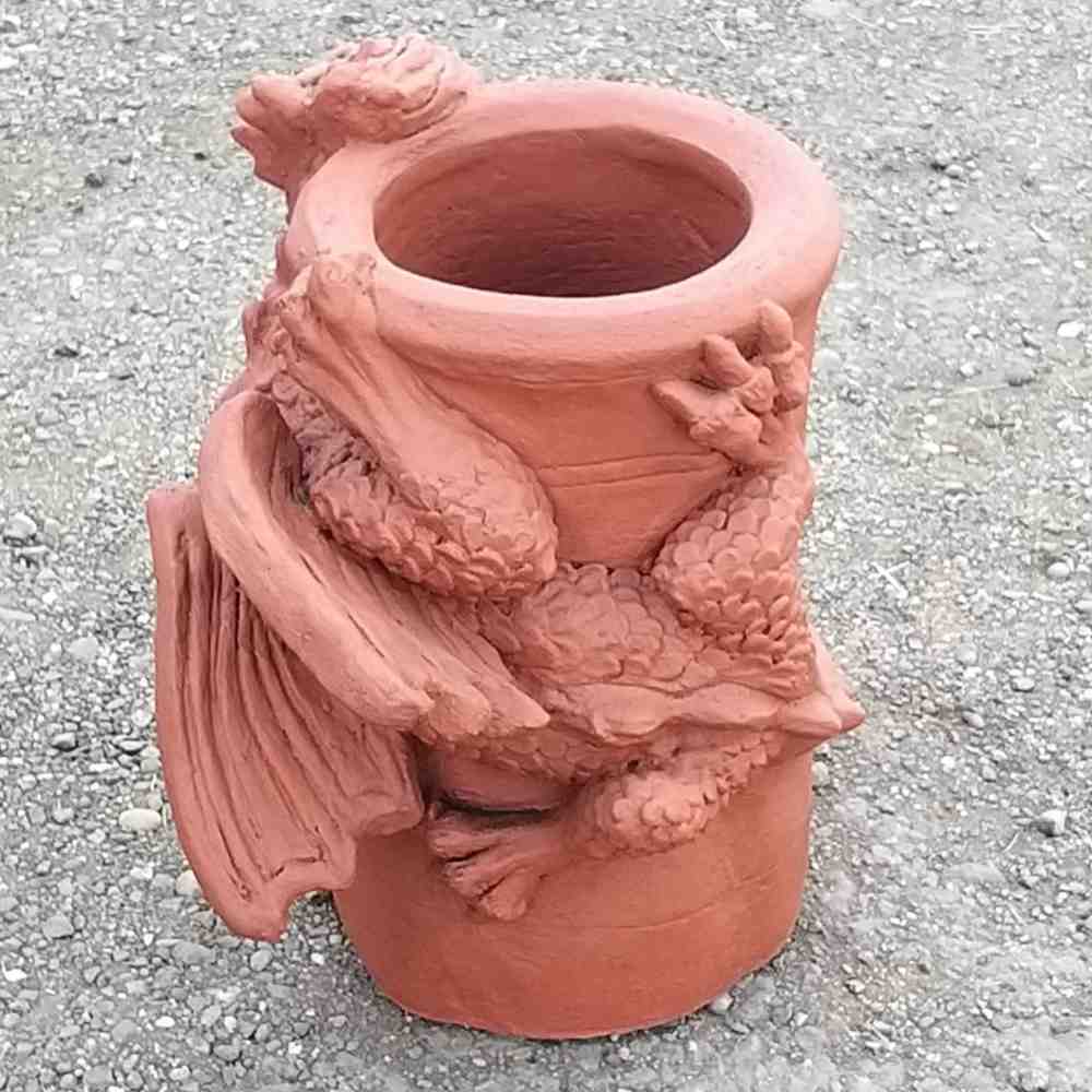 terracotta dragon chimney pot planter